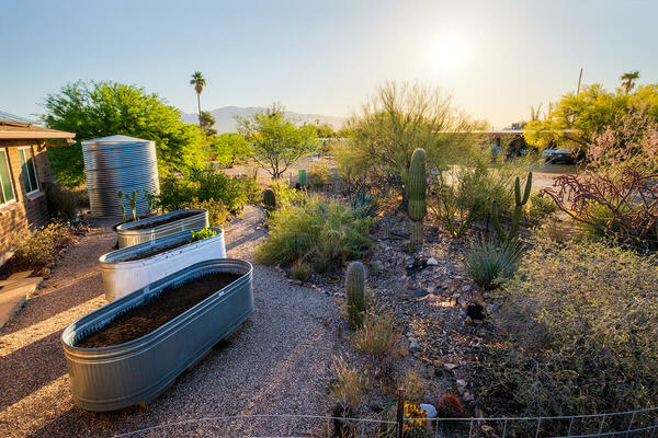 Sustainable features at the Stevenson's residence.